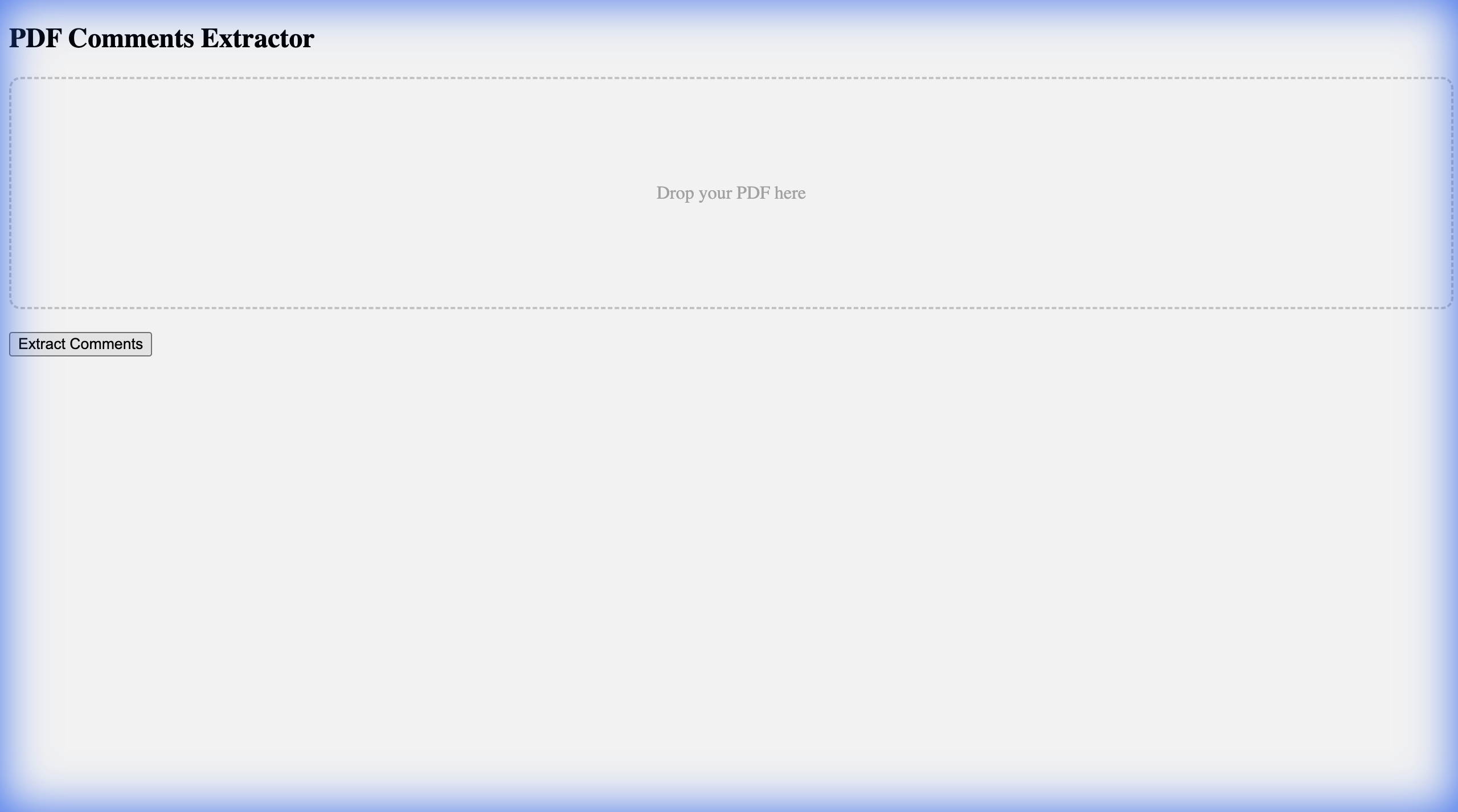 PDF Comments Tool Screenshot